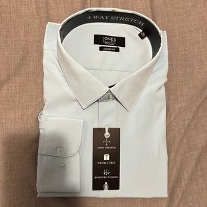 NWT| Jones New York | Aqua Blue Button Up Dress Shirt | Size 3XL